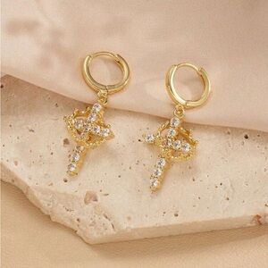 Gold Cross Earrings